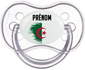 Drapeau effet pinceau Algérie avec prénom Sucette Anatomique Transparente classique