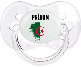 Drapeau effet pinceau Algérie avec prénom Sucette Cerise Transparent classique