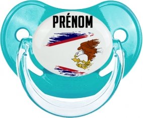 Drapeau effet pinceau Samoa américaines avec prénom : Sucette Physiologique personnalisée