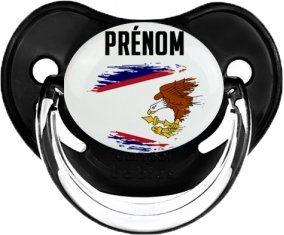 Drapeau effet pinceau Samoa américaines avec prénom Sucette Physiologique Noir classique