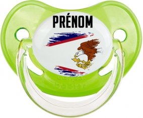 Drapeau effet pinceau Samoa américaines avec prénom Sucette Physiologique Vert classique
