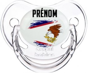 Drapeau effet pinceau Samoa américaines avec prénom Sucette Physiologique Transparent classique