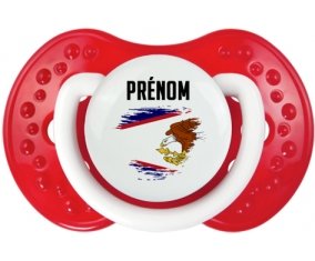 Drapeau effet pinceau Samoa américaines avec prénom Sucette LOVI Dynamic Blanc-rouge classique