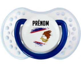 Drapeau effet pinceau Samoa américaines avec prénom Sucette LOVI Dynamic Marine-blanc-bleu classique