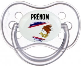 Drapeau effet pinceau Samoa américaines avec prénom Tétine Anatomique Transparente classique