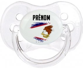 Drapeau effet pinceau Samoa américaines avec prénom Sucette Cerise Transparent classique