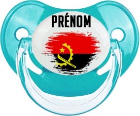 Drapeau effet pinceau Angola avec prénom : Tétine Physiologique personnalisée