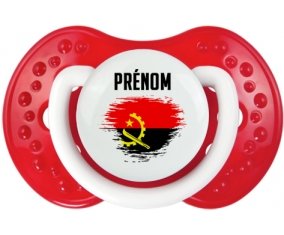Drapeau effet pinceau Angola avec prénom Sucete LOVI Dynamic Blanc-rouge classique