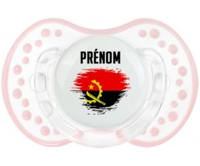 Drapeau effet pinceau Angola avec prénom Sucete LOVI Dynamic Retro-blanc-rose-tendre classique