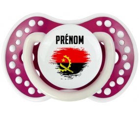 Drapeau effet pinceau Angola avec prénom Sucete LOVI Dynamic Fuchsia phosphorescente
