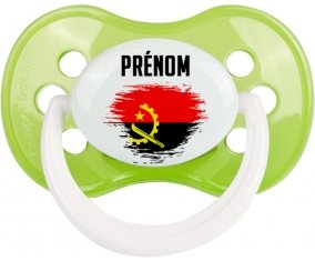 Drapeau effet pinceau Angola avec prénom Sucete Anatomique Vert classique