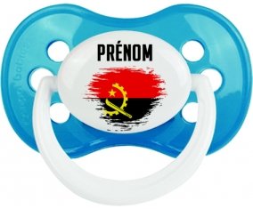Drapeau effet pinceau Angola avec prénom Sucete Anatomique Cyan classique