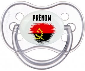 Drapeau effet pinceau Angola avec prénom Sucete Anatomique Transparente classique