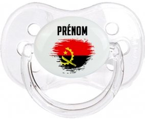Drapeau effet pinceau Angola avec prénom Sucete Cerise Transparent classique