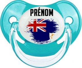 Drapeau effet pinceau Anguilla avec prénom : Sucette Physiologique personnalisée
