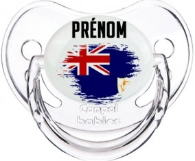 Drapeau effet pinceau Anguilla avec prénom Sucete Physiologique Transparent classique