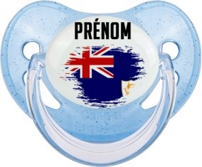 Drapeau effet pinceau Anguilla avec prénom Sucete Physiologique Bleue à paillette