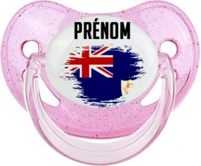 Drapeau effet pinceau Anguilla avec prénom Sucete Physiologique Rose à paillette