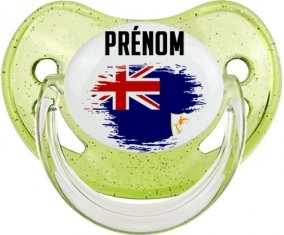 Drapeau effet pinceau Anguilla avec prénom Sucete Physiologique Vert à paillette