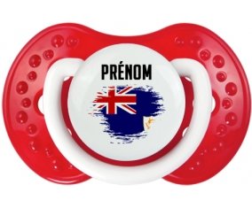 Drapeau effet pinceau Anguilla avec prénom Tétine LOVI Dynamic Blanc-rouge classique