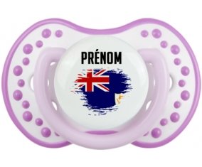 Drapeau effet pinceau Anguilla avec prénom Tétine LOVI Dynamic Blanc-mauve classique