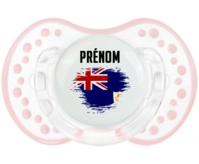 Drapeau effet pinceau Anguilla avec prénom Tétine LOVI Dynamic Retro-blanc-rose-tendre classique