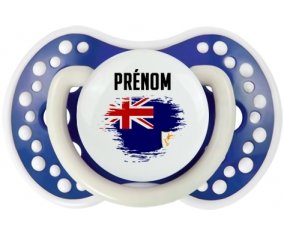 Drapeau effet pinceau Anguilla avec prénom Tétine LOVI Dynamic Bleu-marine phosphorescente