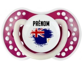 Drapeau effet pinceau Anguilla avec prénom Tétine LOVI Dynamic Fuchsia phosphorescente