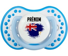 Drapeau effet pinceau Anguilla avec prénom Tétine LOVI Dynamic Blanc-bleu phosphorescente