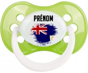Drapeau effet pinceau Anguilla avec prénom Sucette Anatomique Vert classique