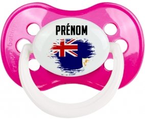 Drapeau effet pinceau Anguilla avec prénom Sucette Anatomique Rose foncé classique