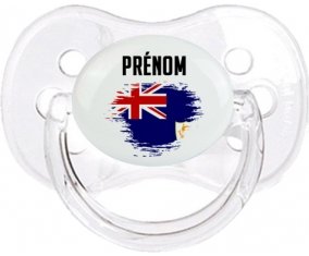 Drapeau effet pinceau Anguilla avec prénom Sucette Cerise Transparent classique