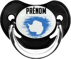 Drapeau effet pinceau Antarctique avec prénom Sucette Physiologique Noir classique