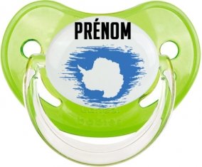 Drapeau effet pinceau Antarctique avec prénom Sucette Physiologique Vert classique