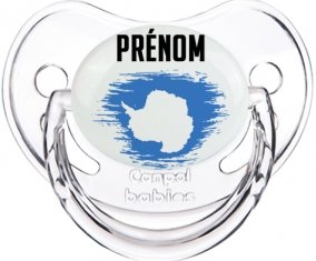 Drapeau effet pinceau Antarctique avec prénom Sucette Physiologique Transparent classique