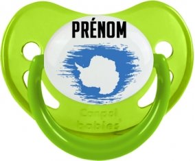 Drapeau effet pinceau Antarctique avec prénom Sucette Physiologique Vert phosphorescente