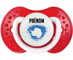 Drapeau effet pinceau Antarctique avec prénom Sucette LOVI Dynamic Blanc-rouge classique