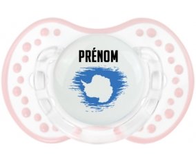 Drapeau effet pinceau Antarctique avec prénom Sucette LOVI Dynamic Retro-blanc-rose-tendre classique