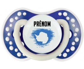 Drapeau effet pinceau Antarctique avec prénom Sucette LOVI Dynamic Bleu-marine phosphorescente