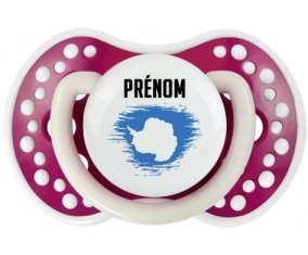 Drapeau effet pinceau Antarctique avec prénom Sucette LOVI Dynamic Fuchsia phosphorescente