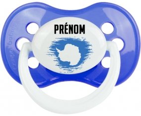 Drapeau effet pinceau Antarctique avec prénom Tétine Anatomique Bleu classique