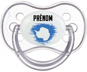 Drapeau effet pinceau Antarctique avec prénom Tétine Anatomique Transparente classique