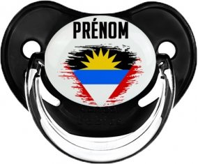 Drapeau effet pinceau Antigua-et-Barbuda avec prénom Sucette Physiologique Noir classique