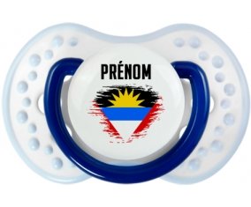 Drapeau effet pinceau Antigua-et-Barbuda avec prénom Sucette LOVI Dynamic Marine-blanc-bleu classique