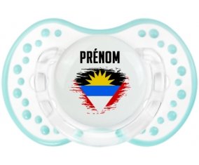 Drapeau effet pinceau Antigua-et-Barbuda avec prénom Sucette LOVI Dynamic Retro-blanc-lagon classique