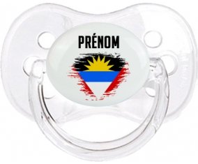Drapeau effet pinceau Antigua-et-Barbuda avec prénom Tétine Cerise Transparent classique
