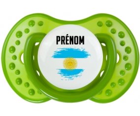 Drapeau effet pinceau Argentine avec prénom : Sucette LOVI Dynamic personnalisée
