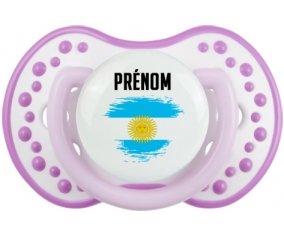 Drapeau effet pinceau Argentine avec prénom Sucete LOVI Dynamic Blanc-mauve classique