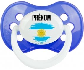 Drapeau effet pinceau Argentine avec prénom : Sucette Anatomique personnalisée