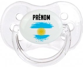Drapeau effet pinceau Argentine avec prénom Sucete Cerise Transparent classique